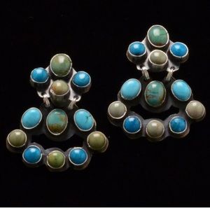 Multi turquoise mini chandelier earrings